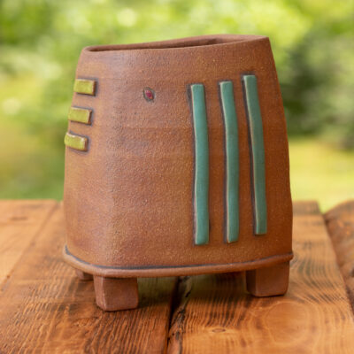 Clay planter by Floyd, Virginia potter Sarah McCarthy